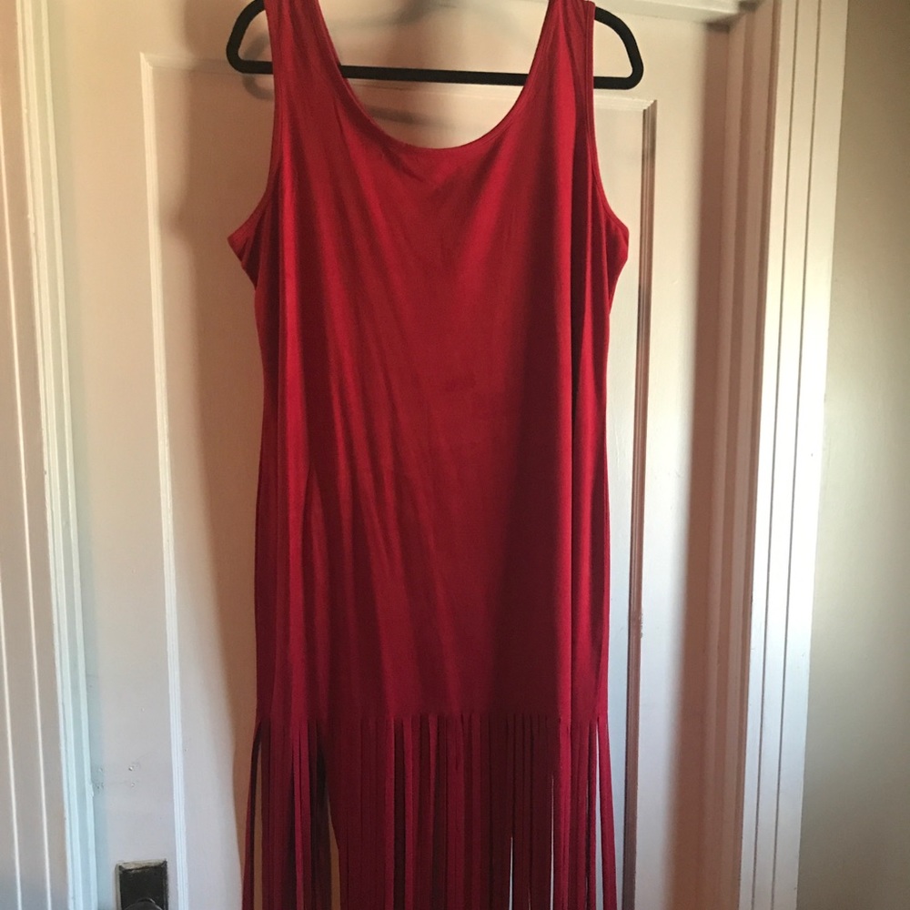 Wrangler fringe dress XL Red